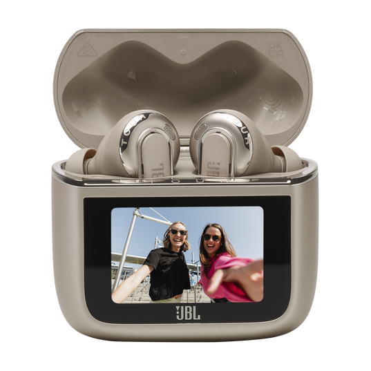 JBL Tour Pro 3 - Latte - True Wireless Noise Cancelling earbuds with Smart Charging Case&trade; - Detailshot 3